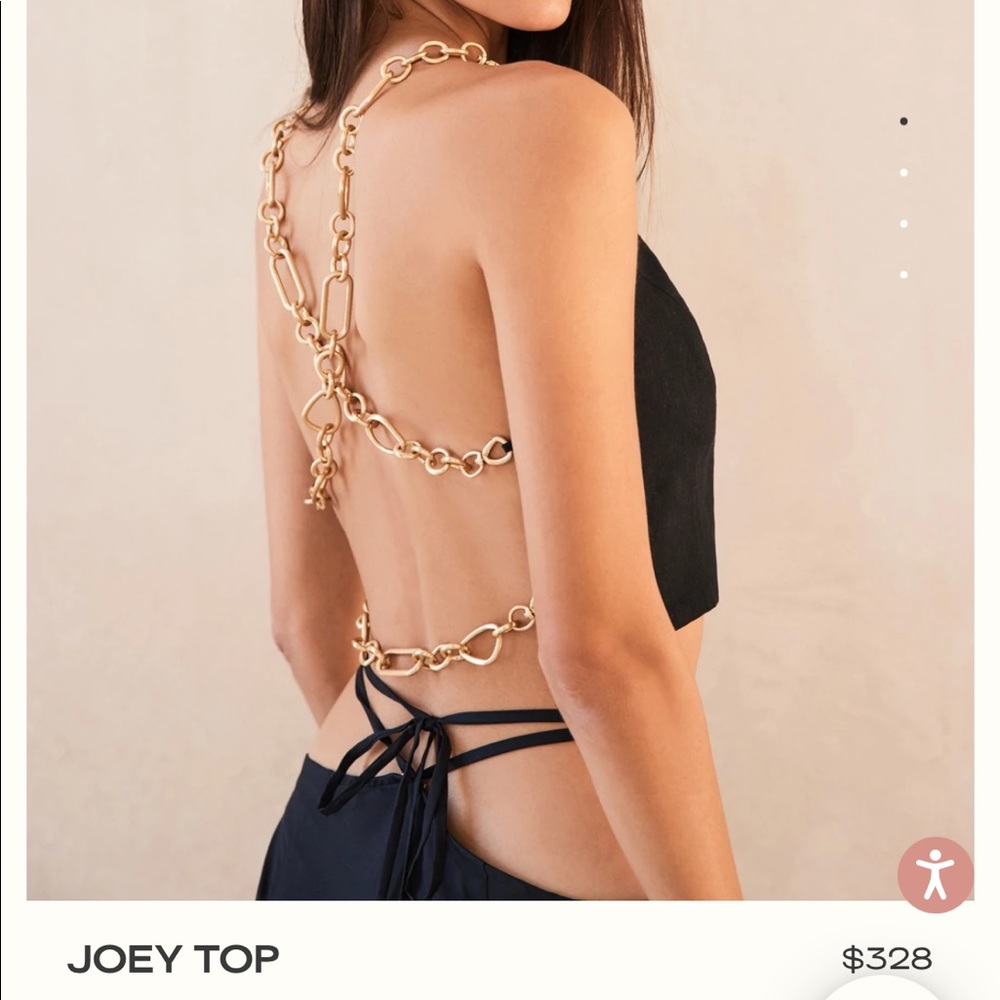 Black chain small cult Gaia crop top - new with tag never worn